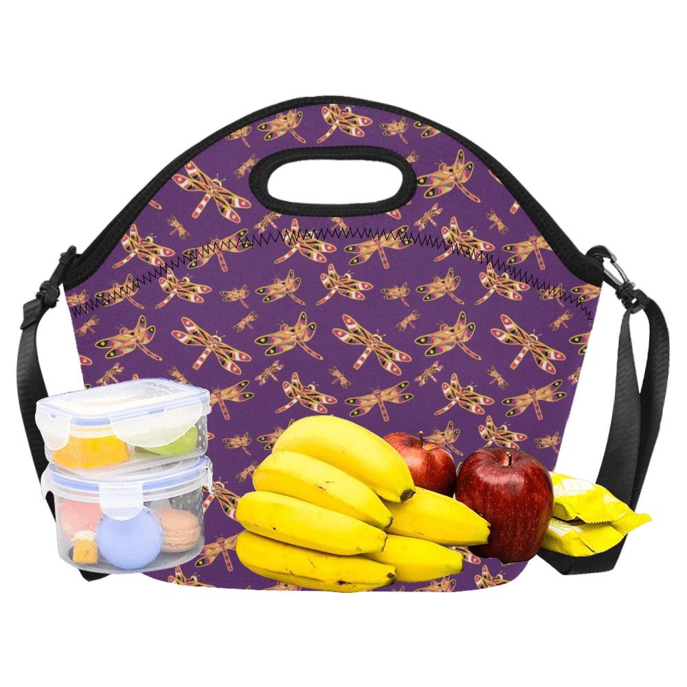 Gathering Yellow Purple Neoprene Lunch Bag/Large (Model 1669) bag e-joyer 