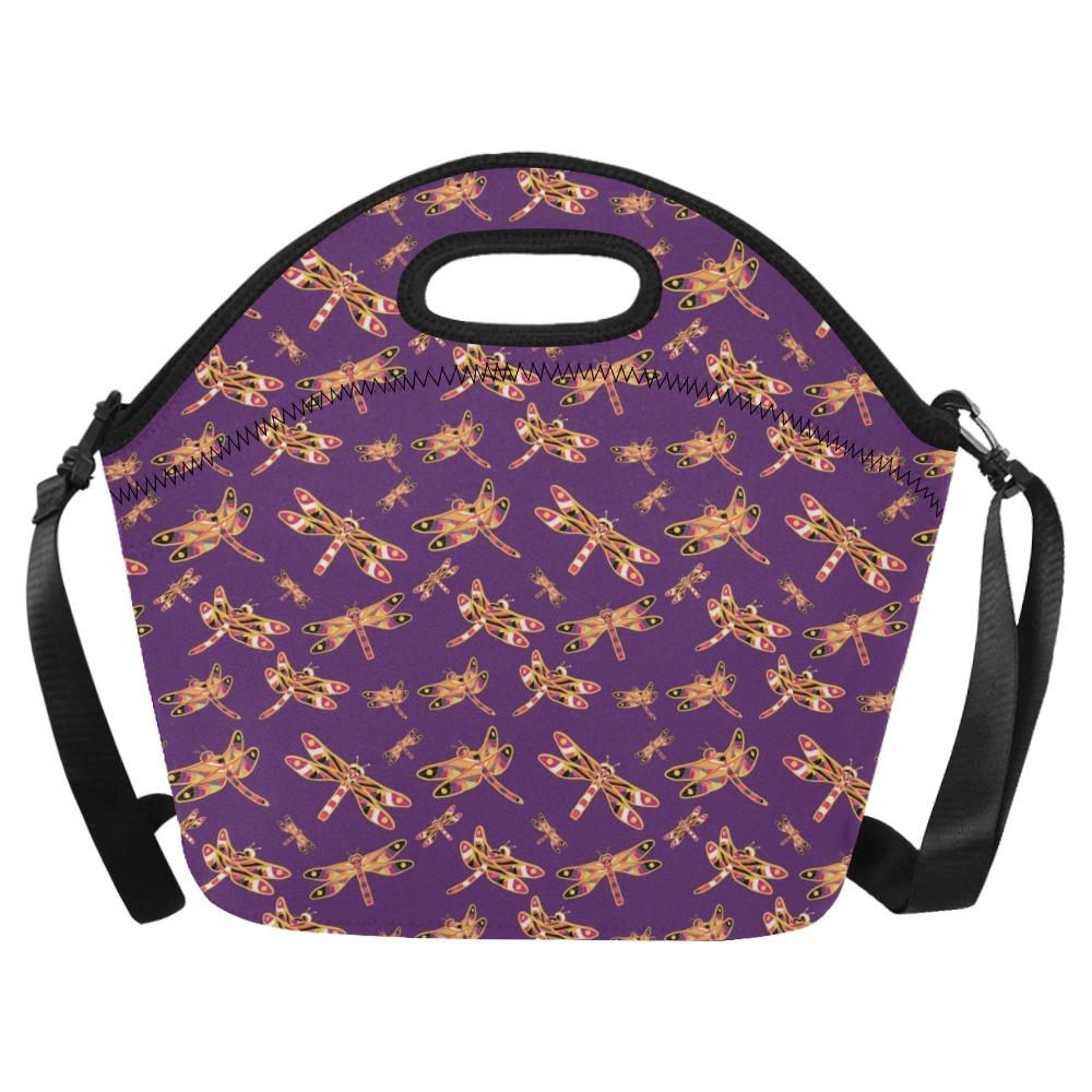 Gathering Yellow Purple Neoprene Lunch Bag/Large (Model 1669) bag e-joyer 