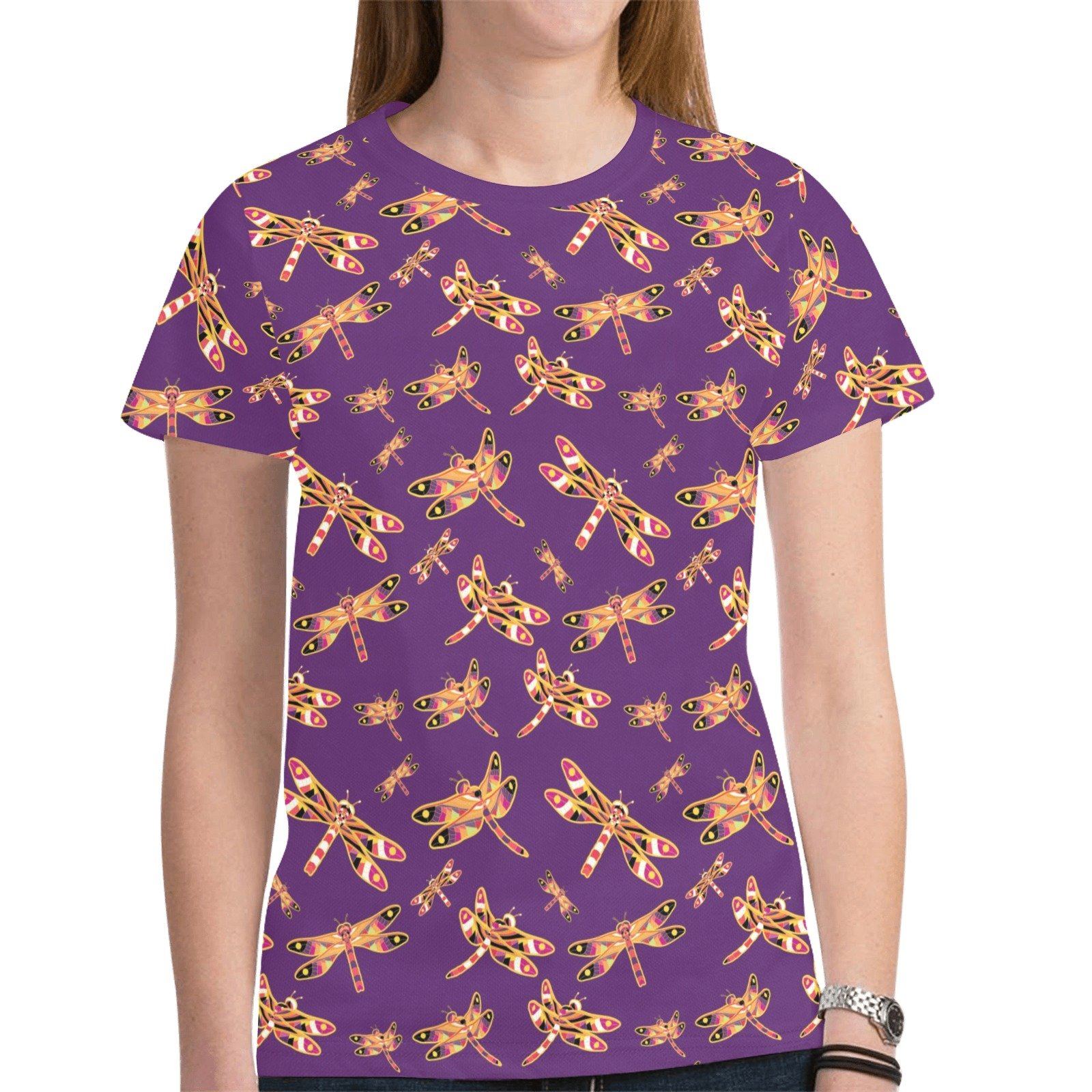 Gathering Yellow Purple New All Over Print T-shirt for Women (Model T45) tshirt e-joyer 