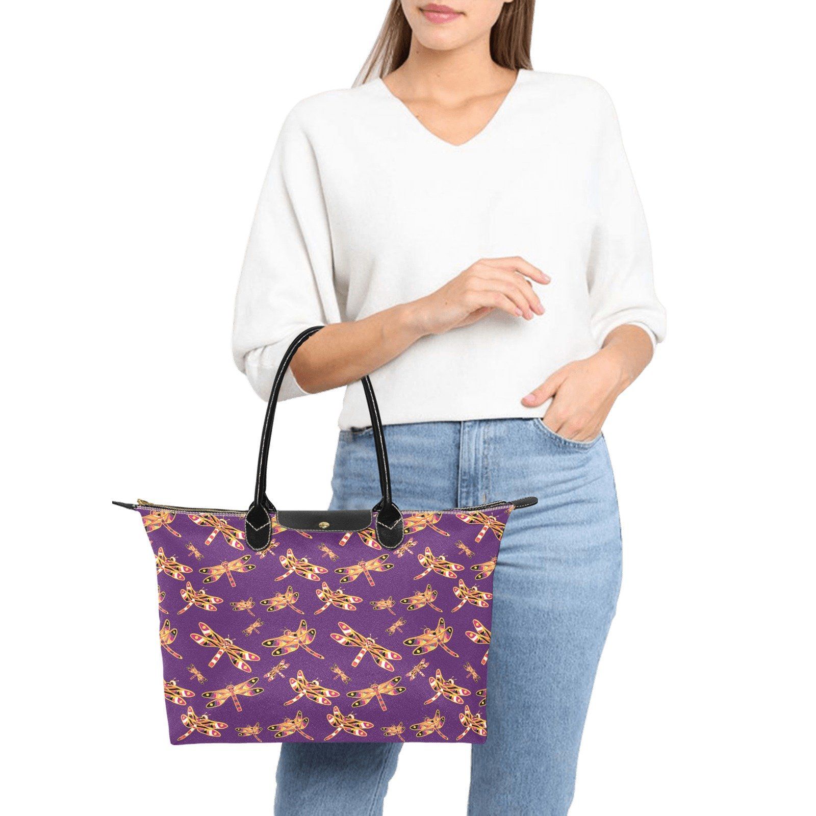 Gathering Yellow Purple Single-Shoulder Lady Handbag (Model 1714) bag e-joyer 