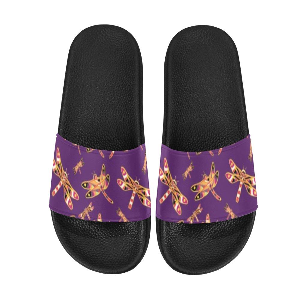 Gathering Yellow Purple Women's Slide Sandals (Model 057) Women's Slide Sandals (057) e-joyer 