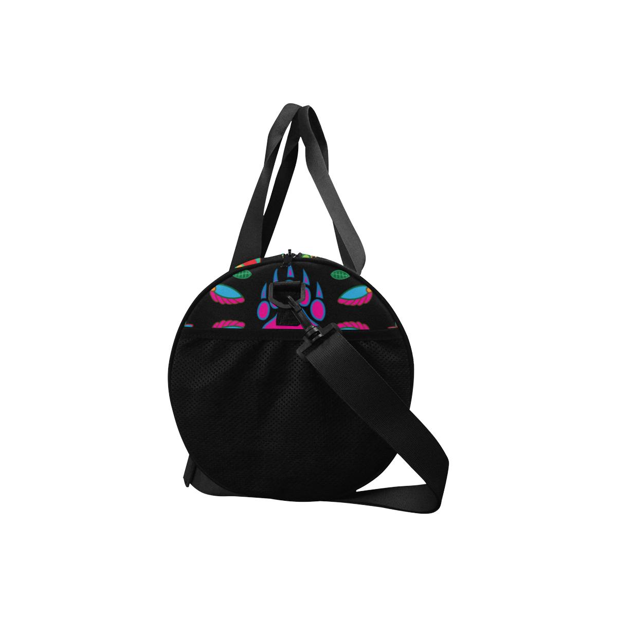 Geometric Floral Fall - Black Duffle Bag (Model 1679) Duffle Bag (1679) e-joyer 