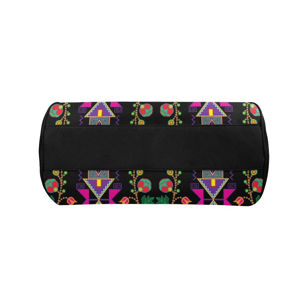 Geometric Floral Fall - Black Duffle Bag (Model 1679) Duffle Bag (1679) e-joyer 