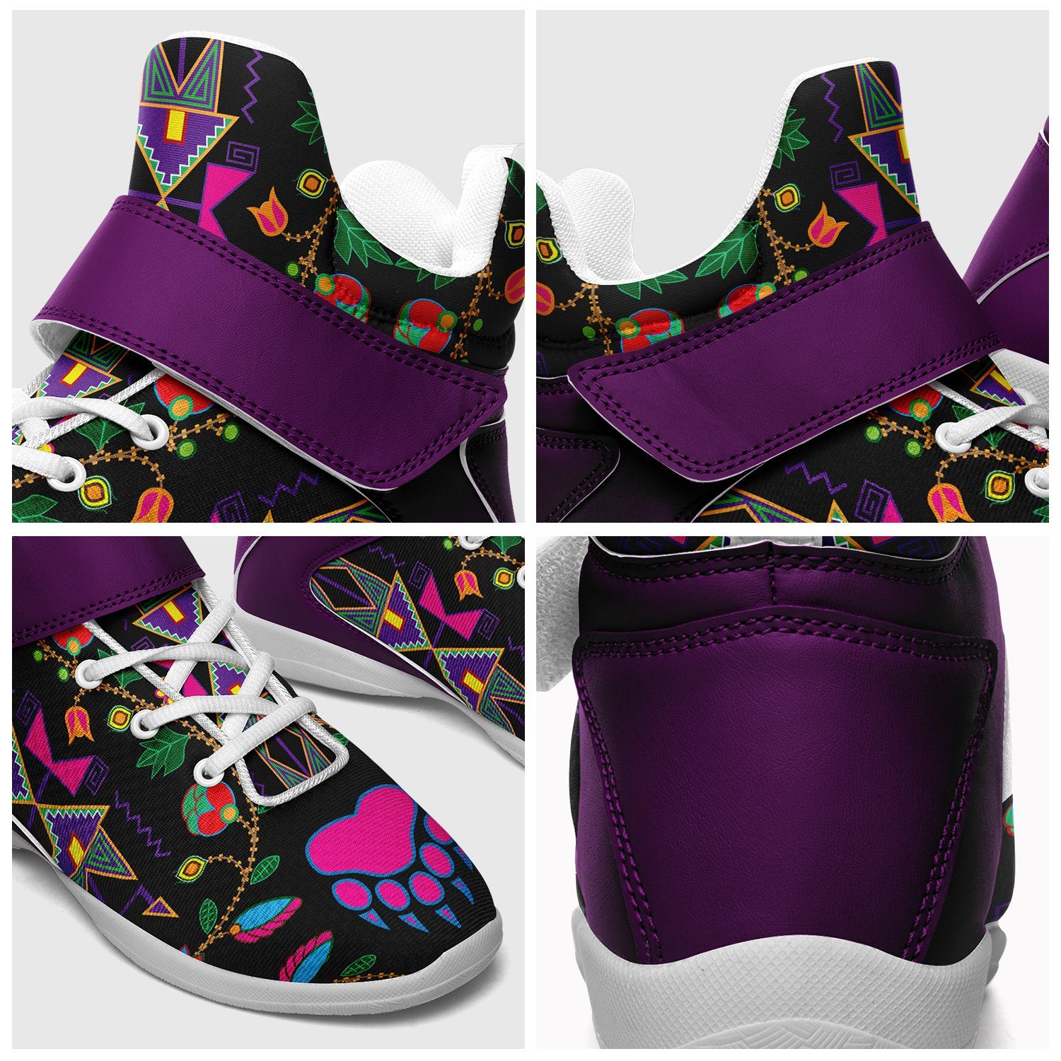 Geometric Floral Fall Black Ipottaa Basketball / Sport High Top Shoes 49 Dzine 