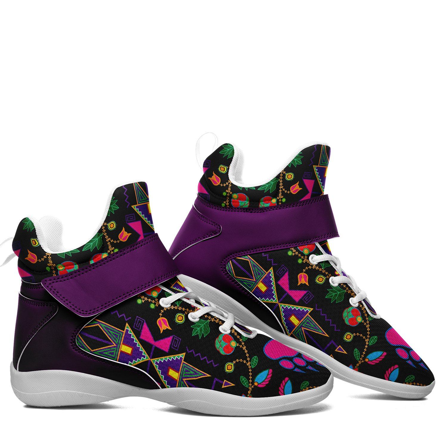 Geometric Floral Fall Black Ipottaa Basketball / Sport High Top Shoes 49 Dzine 