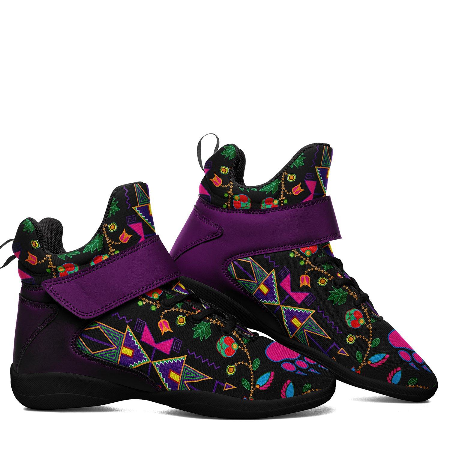 Geometric Floral Fall Black Ipottaa Basketball / Sport High Top Shoes 49 Dzine 