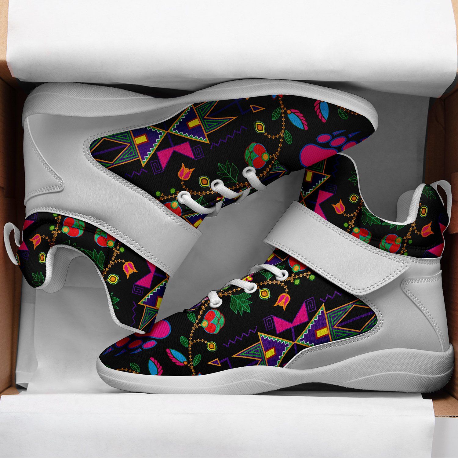 Geometric Floral Fall Black Ipottaa Basketball / Sport High Top Shoes 49 Dzine 