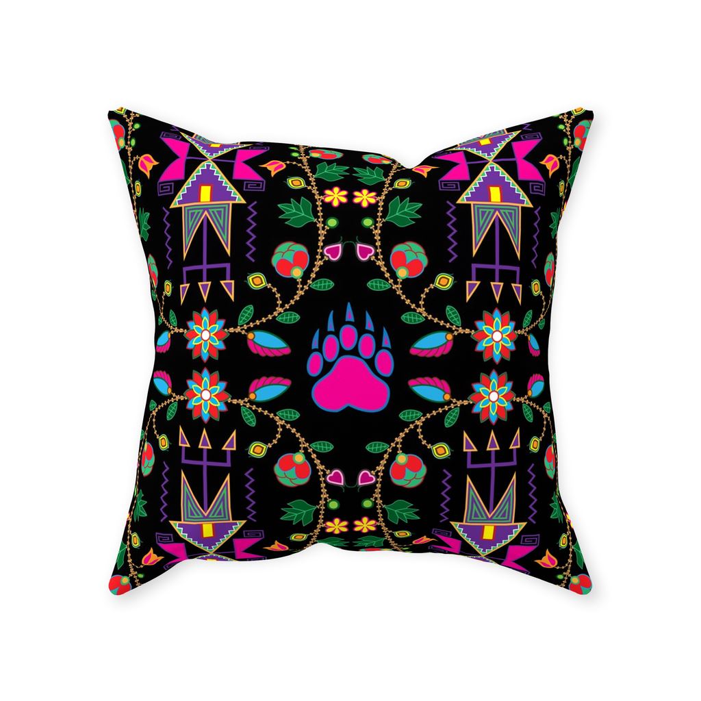 Geometric Floral Fall Black Throw Pillows 49 Dzine With Zipper Poly Twill 16x16 inch