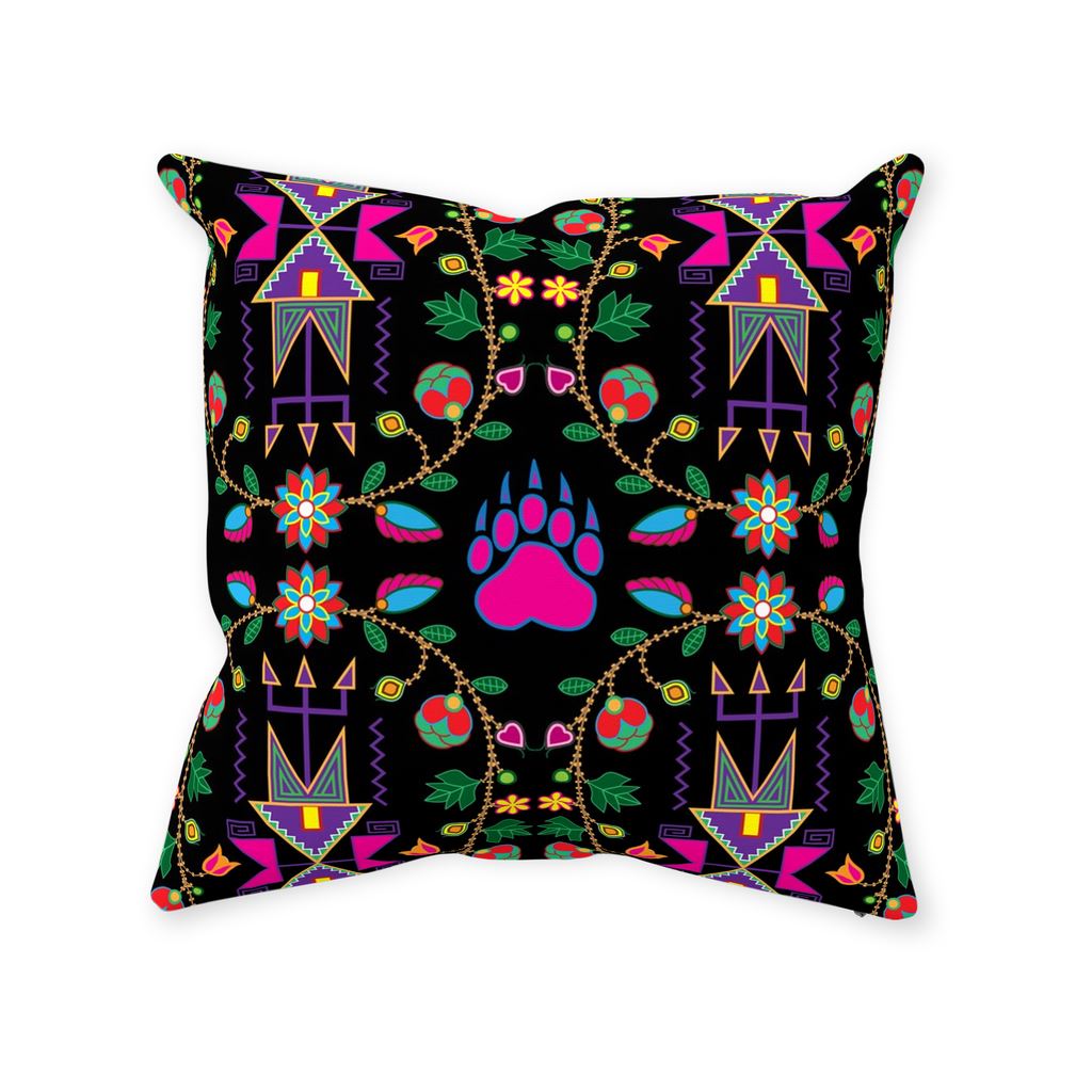 Geometric Floral Fall Black Throw Pillows 49 Dzine With Zipper Spun Polyester 14x14 inch