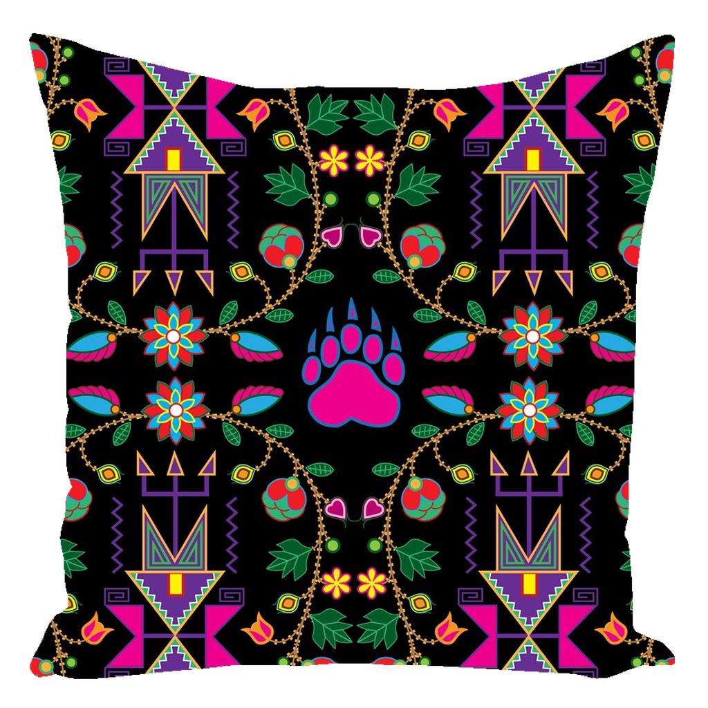 Geometric Floral Fall Black Throw Pillows 49 Dzine With Zipper Spun Polyester 16x16 inch