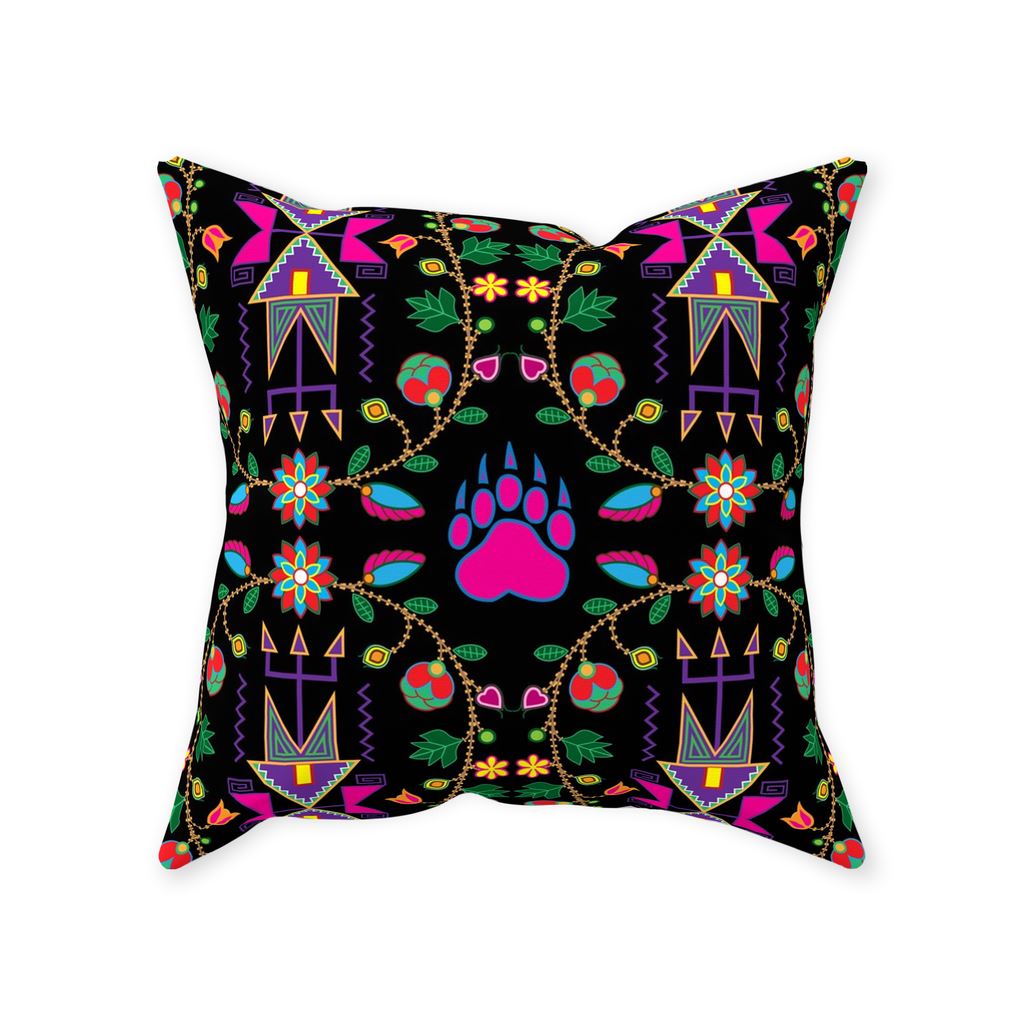 Geometric Floral Fall Black Throw Pillows 49 Dzine Without Zipper Spun Polyester 16x16 inch