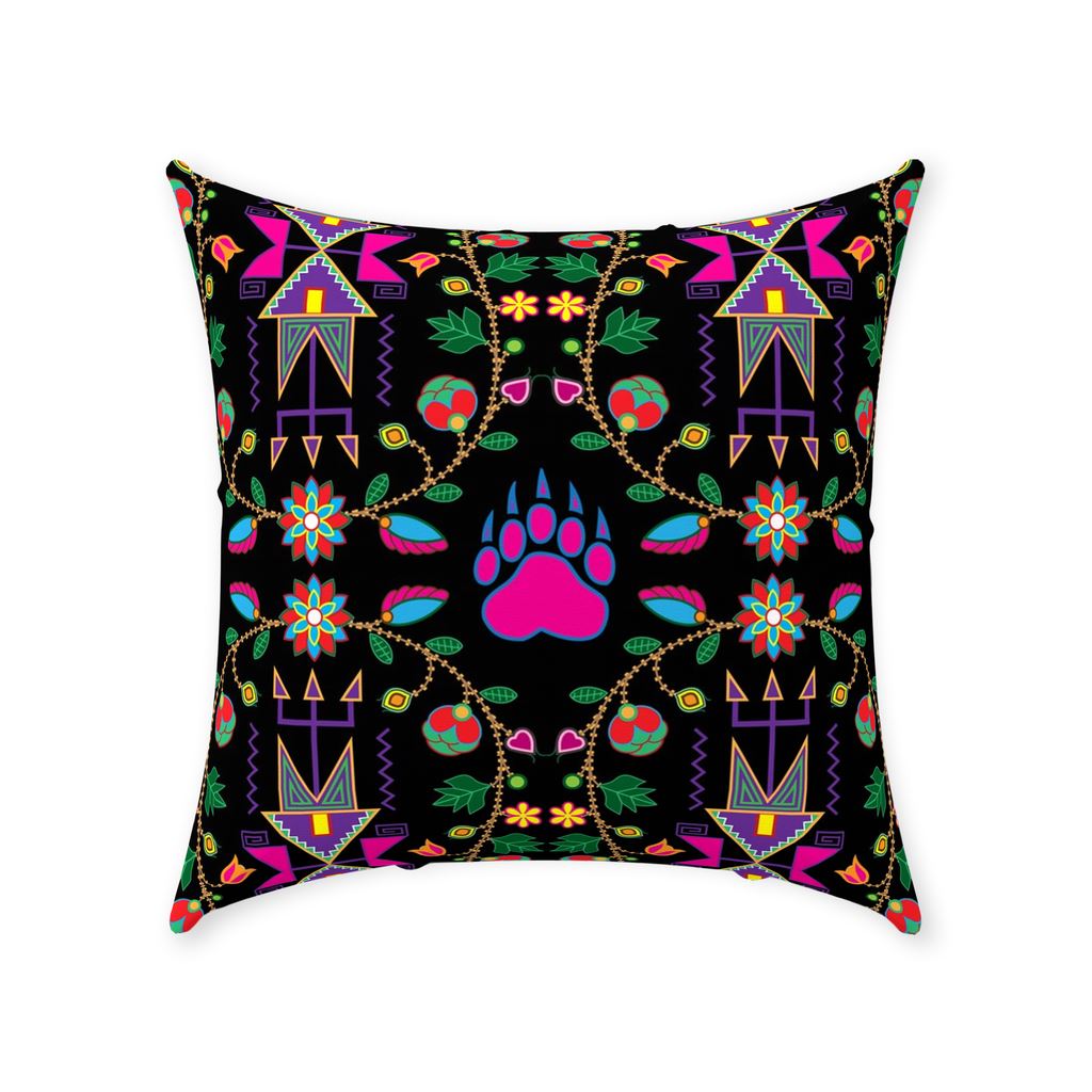 Geometric Floral Fall Black Throw Pillows 49 Dzine Without Zipper Spun Polyester 18x18 inch