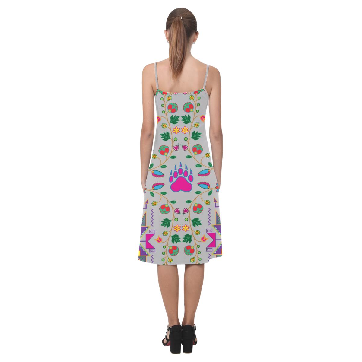 Geometric Floral Fall - Gray Alcestis Slip Dress (Model D05) Alcestis Slip Dress (D05) e-joyer 