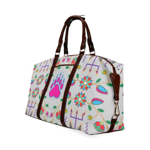 Geometric Floral Fall-Gray Classic Travel Bag (Model 1643) Remake Classic Travel Bags (1643) e-joyer 