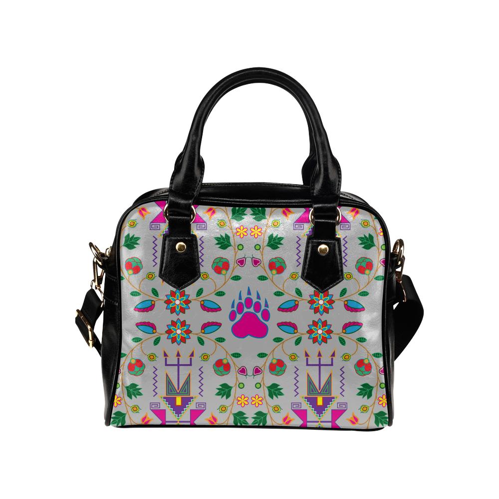 Geometric Floral Fall-Gray Shoulder Handbag (Model 1634) Shoulder Handbags (1634) e-joyer 