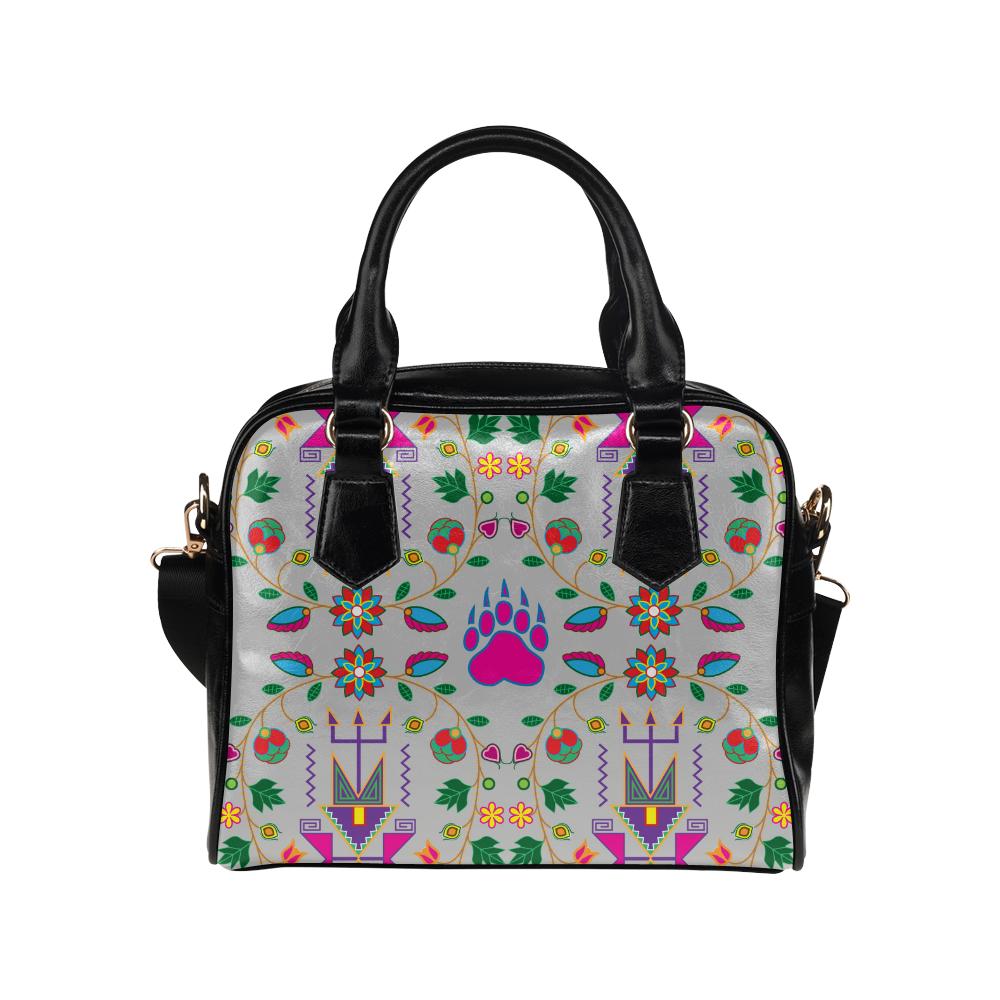 Geometric Floral Fall-Gray Shoulder Handbag (Model 1634) Shoulder Handbags (1634) e-joyer 