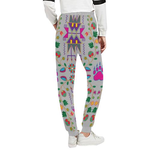 Geometric Floral Fall-Gray Women's All Over Print Sweatpants (Model L11) Women's All Over Print Sweatpants (L11) e-joyer 
