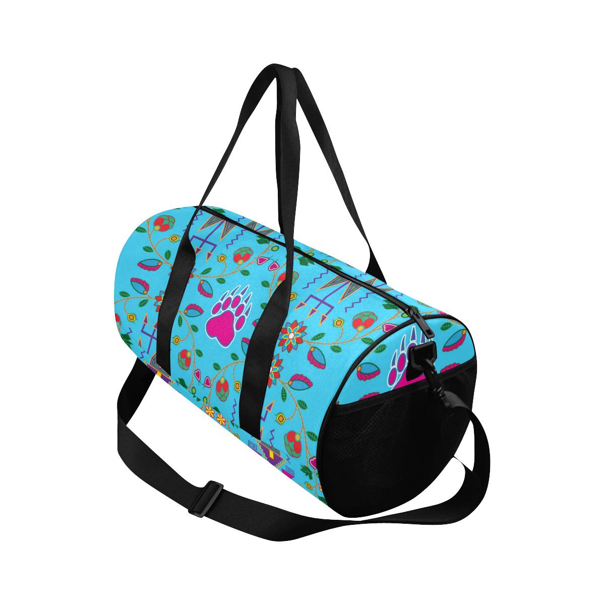 Geometric Floral Fall - Sky Blue Duffle Bag (Model 1679) Duffle Bag (1679) e-joyer 