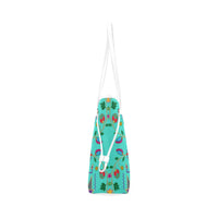Butterfly and Roses on Geometric Clover Canvas Tote Bag main image 1