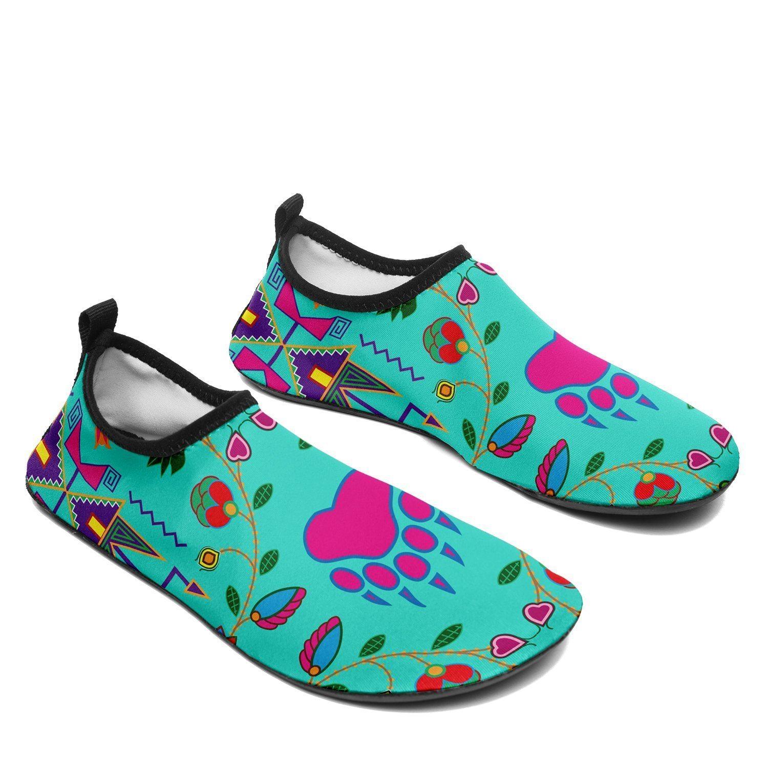 Geometric Floral Fall Sky Sockamoccs Kid's Slip On Shoes 49 Dzine 