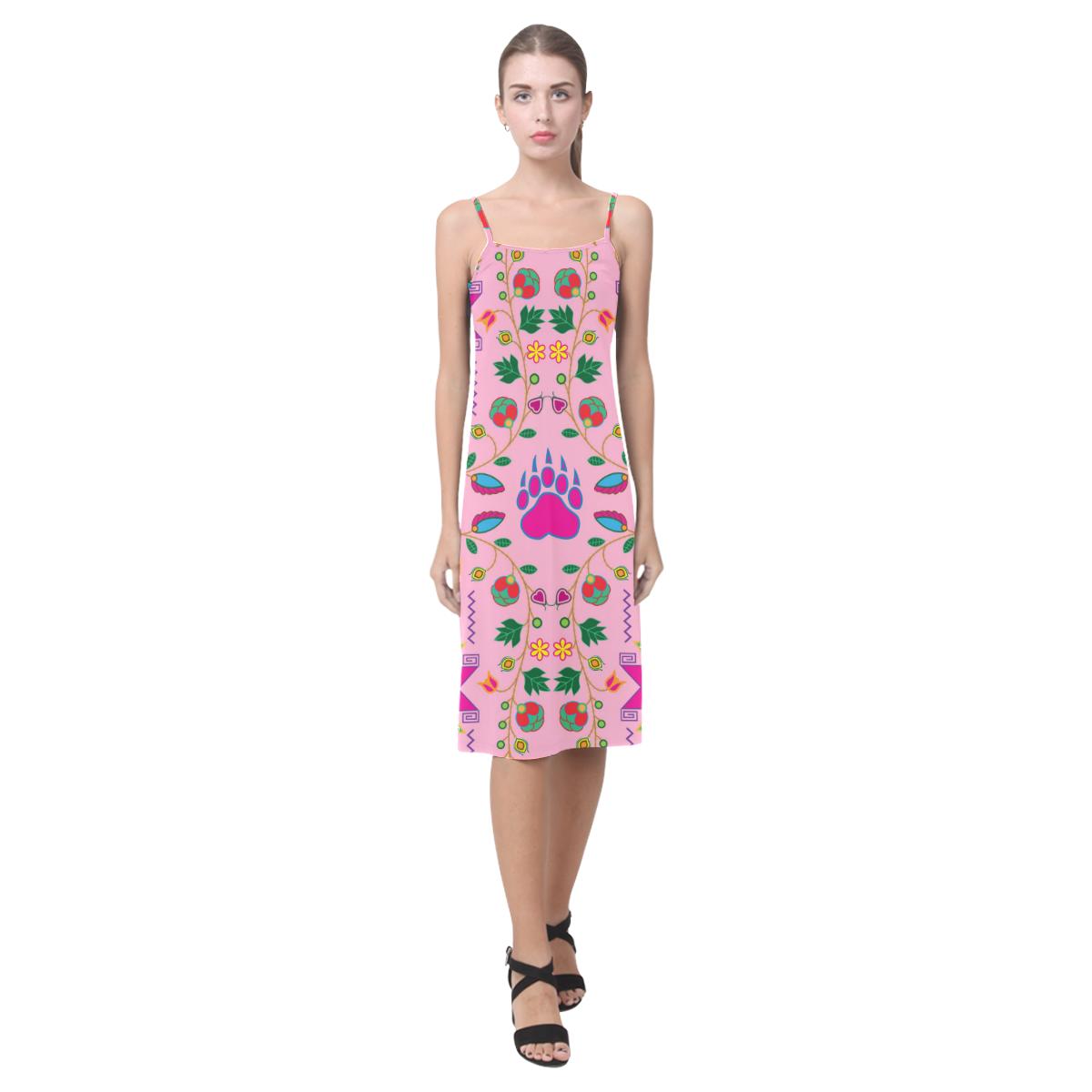 Geometric Floral Fall - Sunset Alcestis Slip Dress (Model D05) Alcestis Slip Dress (D05) e-joyer 