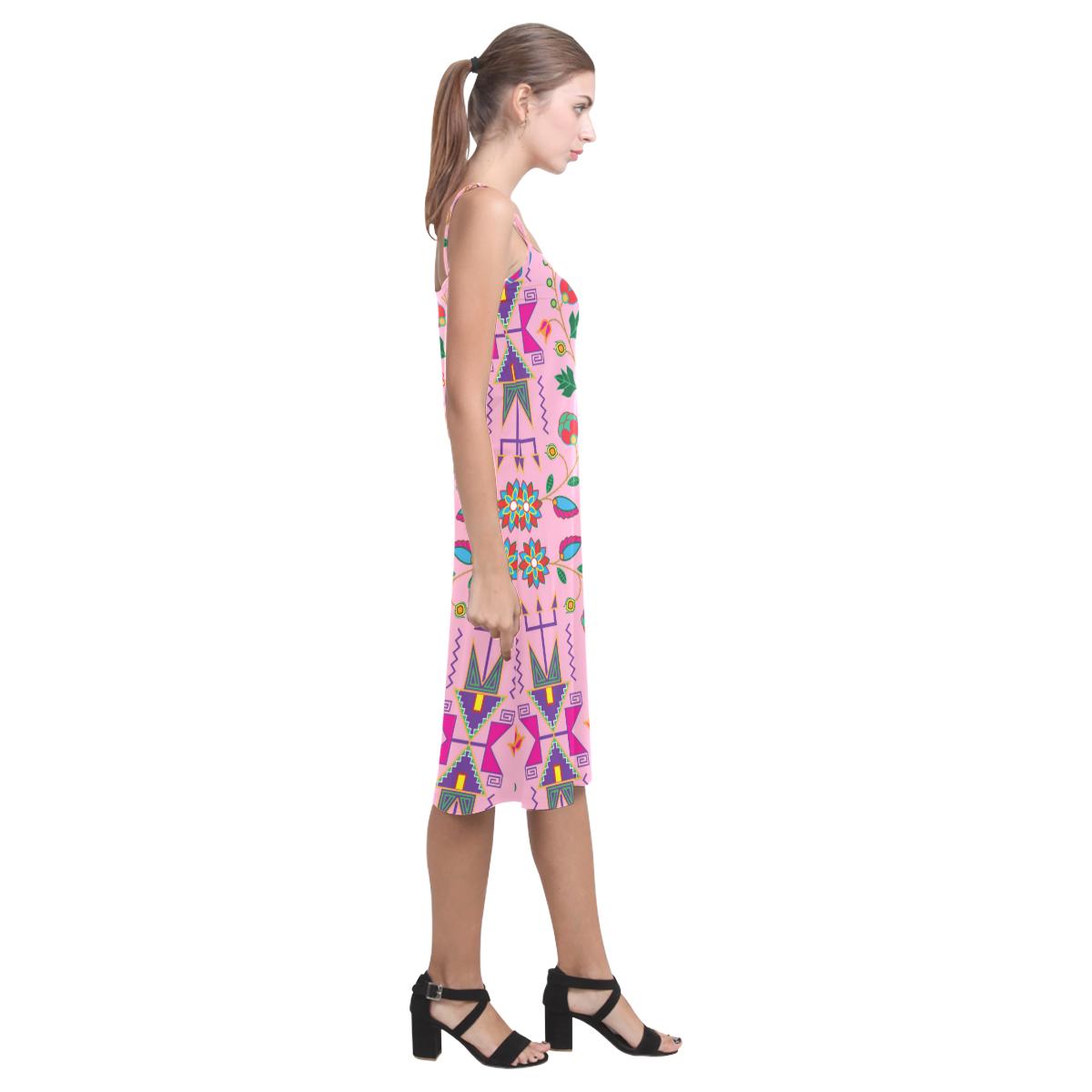 Geometric Floral Fall - Sunset Alcestis Slip Dress (Model D05) Alcestis Slip Dress (D05) e-joyer 