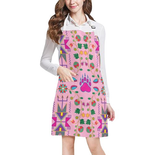Geometric Floral Fall-Sunset All Over Print Apron All Over Print Apron e-joyer 