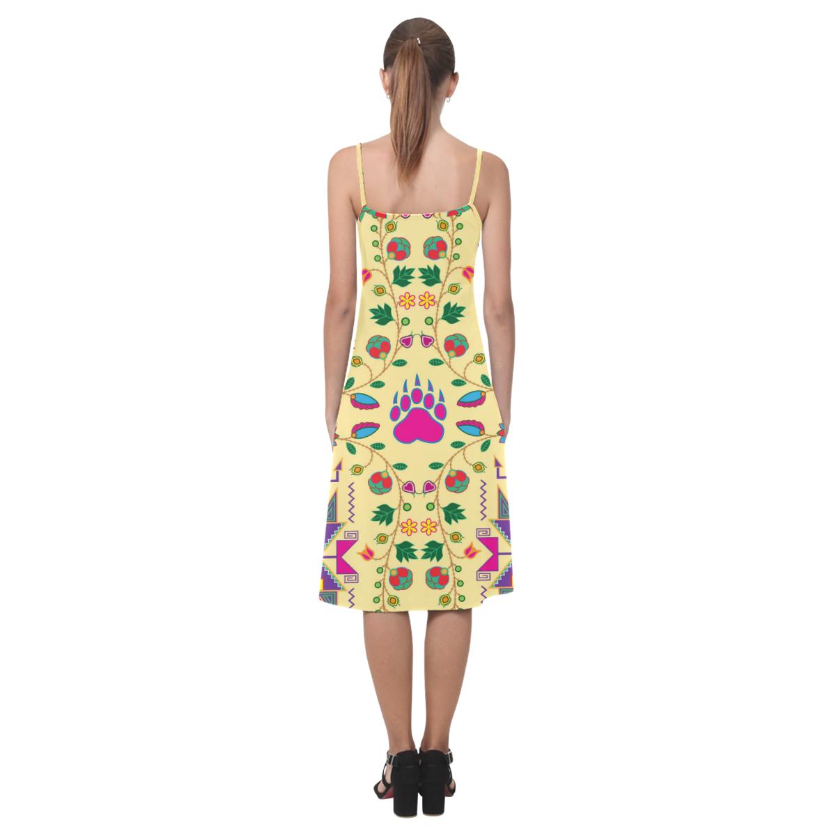 Geometric Floral Fall - Vanilla Alcestis Slip Dress (Model D05) Alcestis Slip Dress (D05) e-joyer 