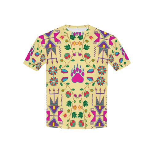 Geometric Floral Fall-Vanilla All Over Print T-shirt for Kid (USA Size) (Model T40) All Over Print T-shirt for Kid (T40) e-joyer 