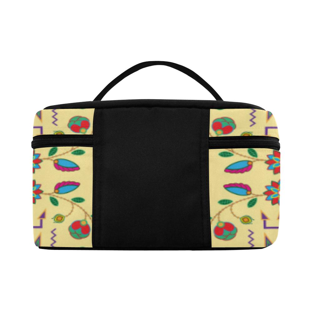Geometric Floral Fall - Vanilla Cosmetic Bag/Large (Model 1658) Cosmetic Bag e-joyer 