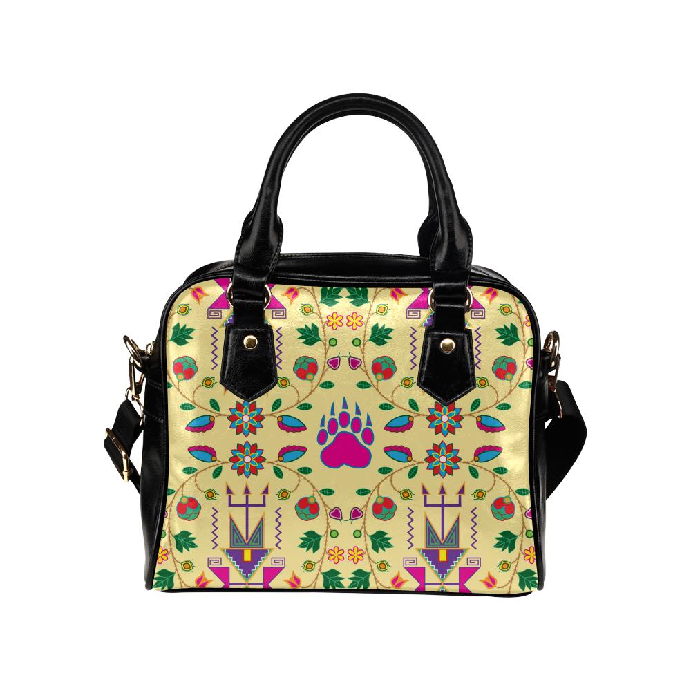 Geometric Floral Fall-Vanilla Shoulder Handbag (Model 1634) Shoulder Handbags (1634) e-joyer 