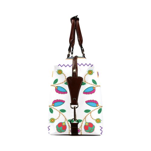 Geometric Floral Fall-White Classic Travel Bag (Model 1643) Remake Classic Travel Bags (1643) e-joyer 