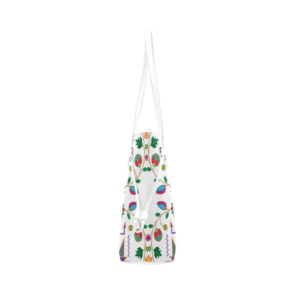 Geometric Floral Fall - White Clover Canvas Tote Bag (Model 1661) Clover Canvas Tote Bag (1661) e-joyer 