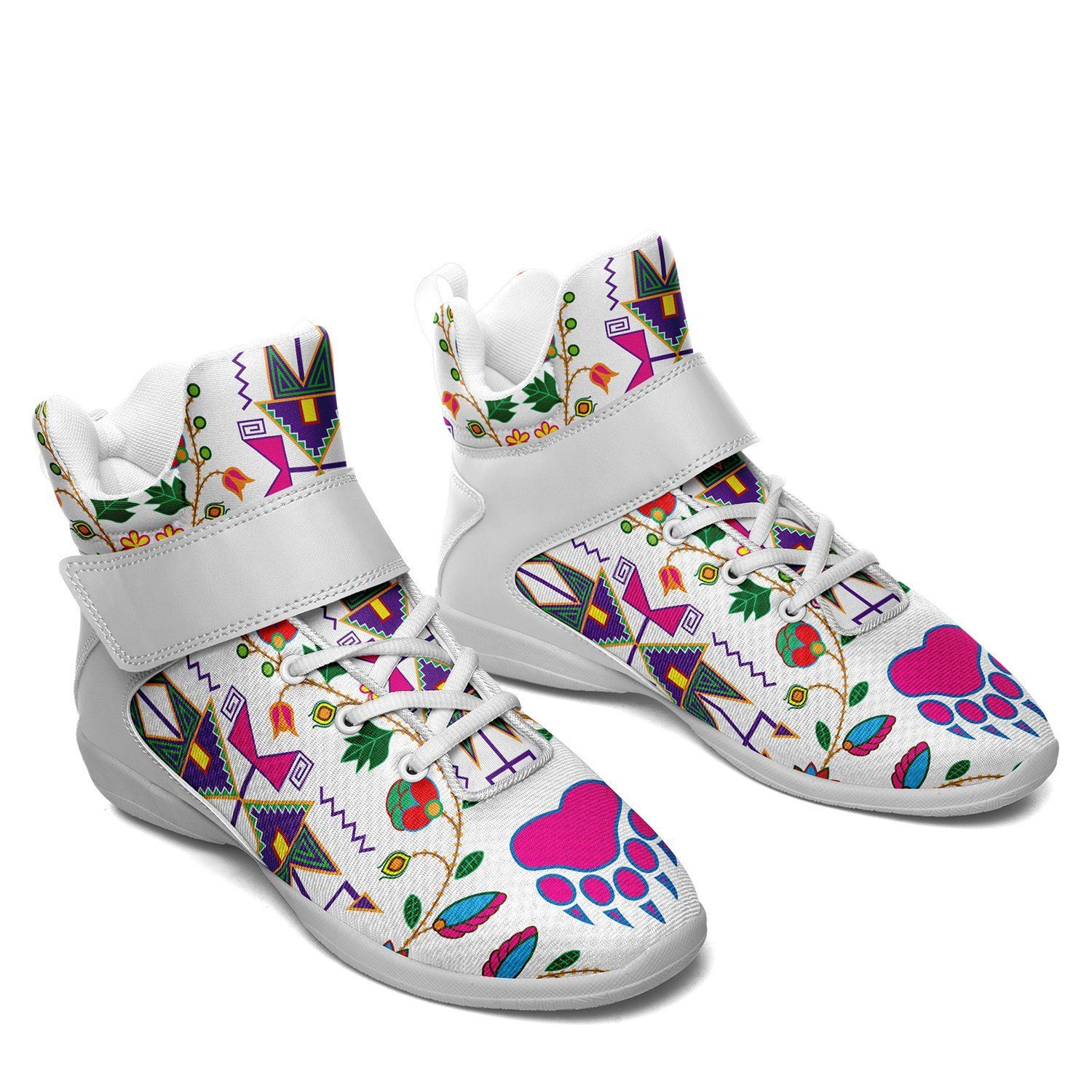 Geometric Floral Fall White Ipottaa Basketball / Sport High Top Shoes - White Sole 49 Dzine 