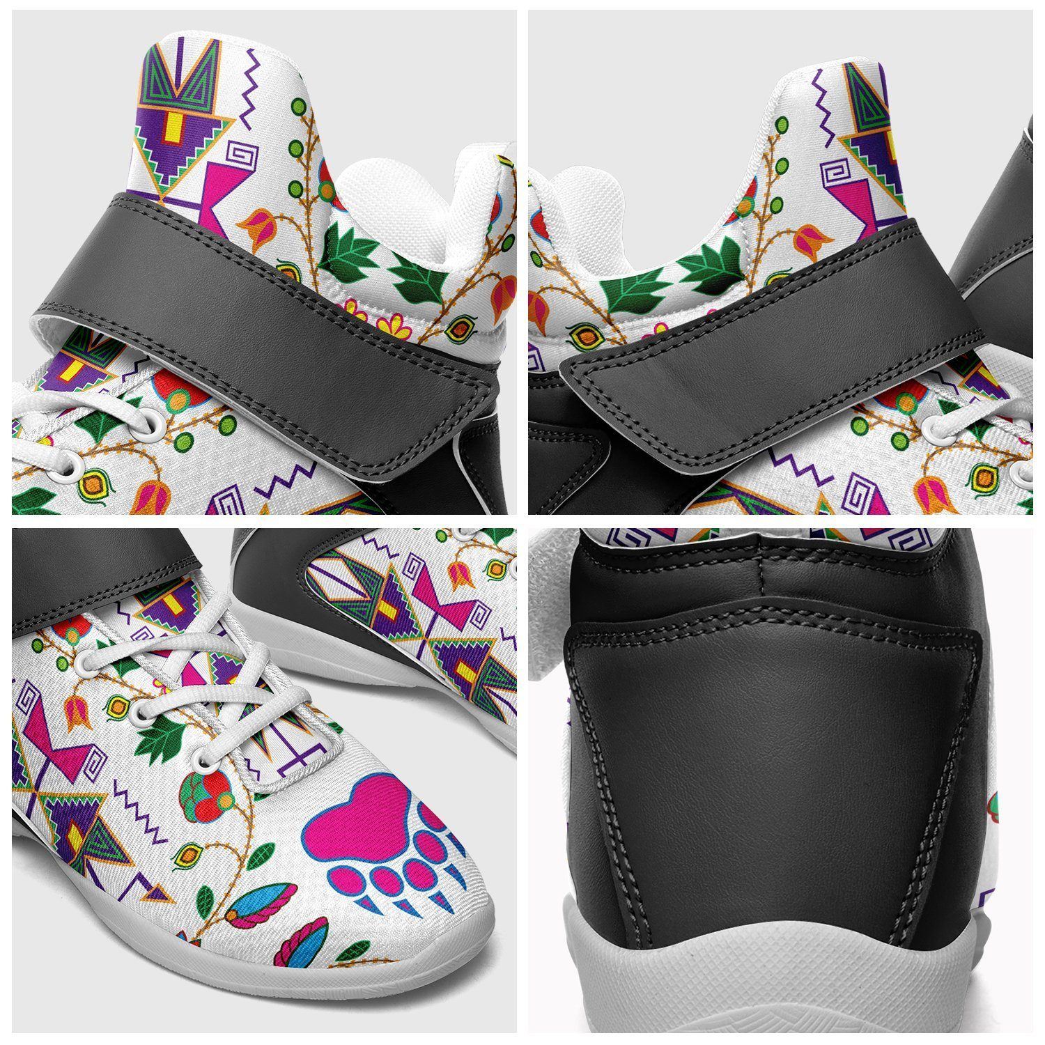 Geometric Floral Fall White Ipottaa Basketball / Sport High Top Shoes - White Sole 49 Dzine 