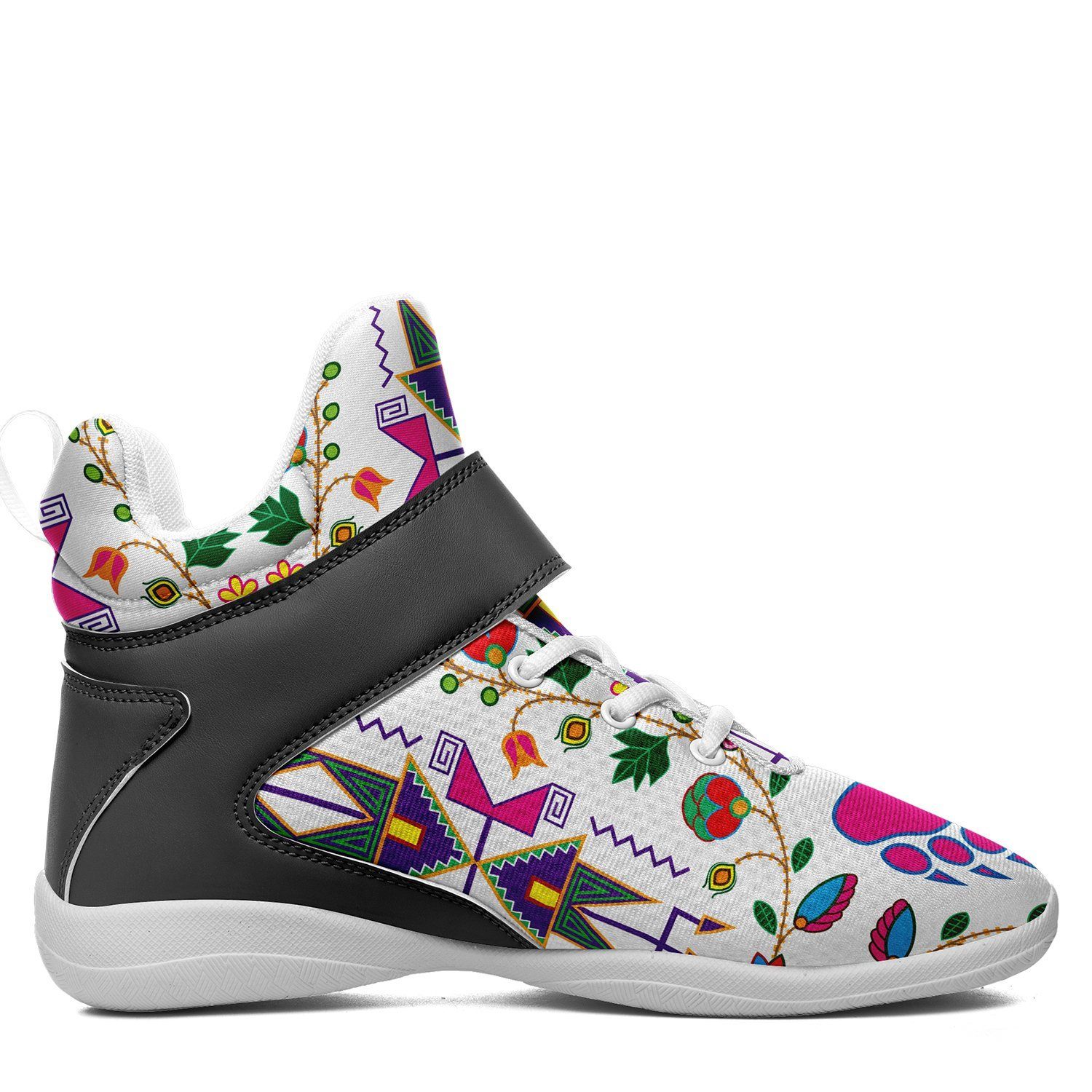 Geometric Floral Fall White Ipottaa Basketball / Sport High Top Shoes - White Sole 49 Dzine 