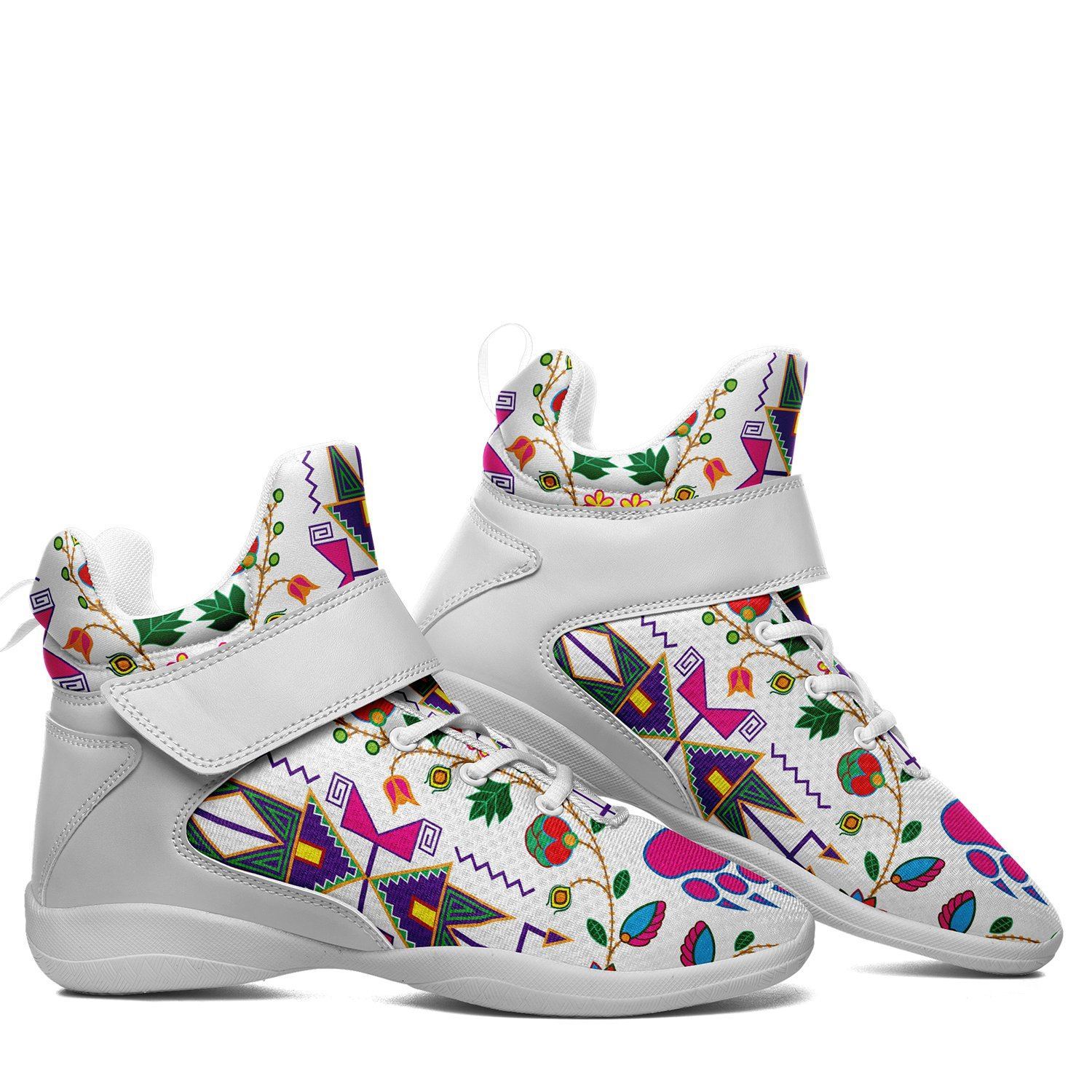 Geometric Floral Fall White Ipottaa Basketball / Sport High Top Shoes - White Sole 49 Dzine 