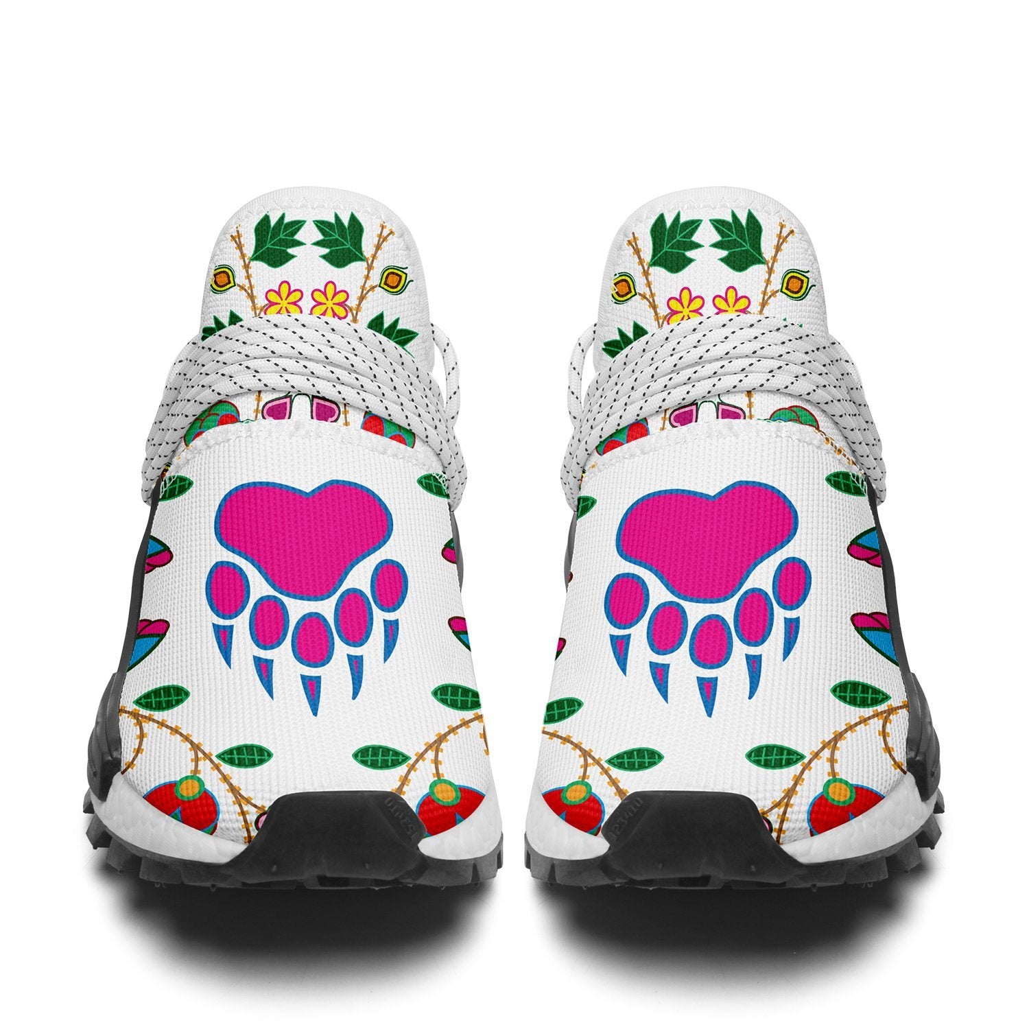 Geometric Floral Fall White Okaki Sneakers Shoes 49 Dzine 