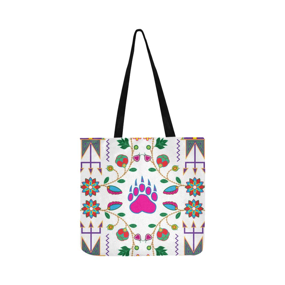 Geometric Floral Fall-White Reusable Shopping Bag Model 1660 (Two sides) Shopping Tote Bag (1660) e-joyer 