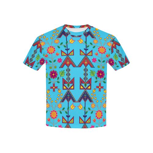 Geometric Floral Spring All Over Print T-shirt for Kid (USA Size) (Model T40) All Over Print T-shirt for Kid (T40) e-joyer 