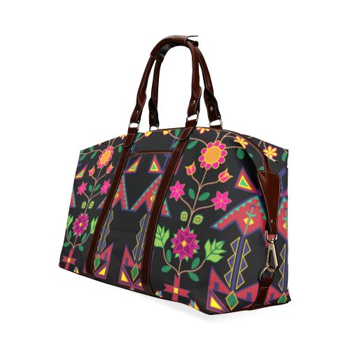 Geometric Floral Spring-Black Classic Travel Bag (Model 1643) Remake Classic Travel Bags (1643) e-joyer 