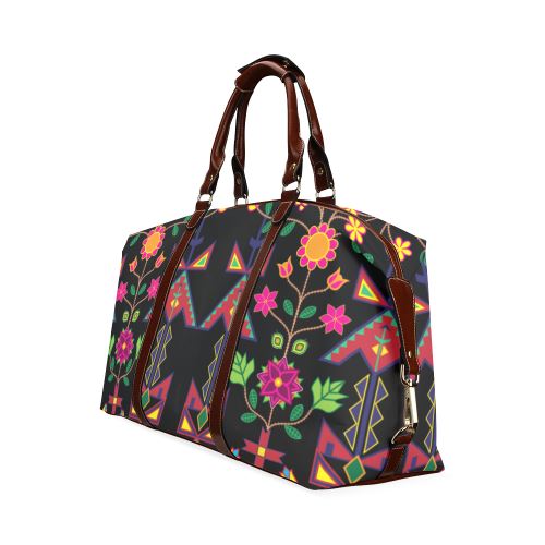 Geometric Floral Spring-Black Classic Travel Bag (Model 1643) Remake Classic Travel Bags (1643) e-joyer 