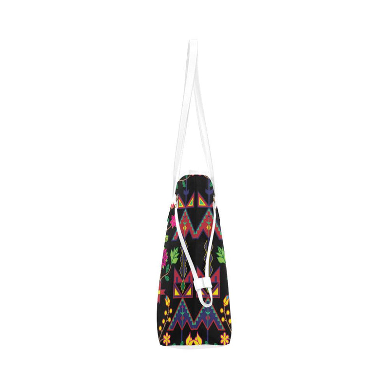 Butterfly and Roses on Geometric Clover Canvas Tote Bag main image 0