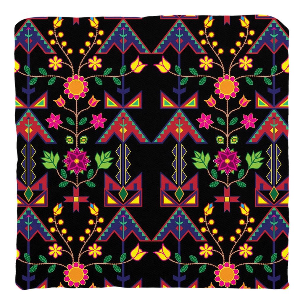 Geometric Floral Spring-Black Throw Pillows 49 Dzine 