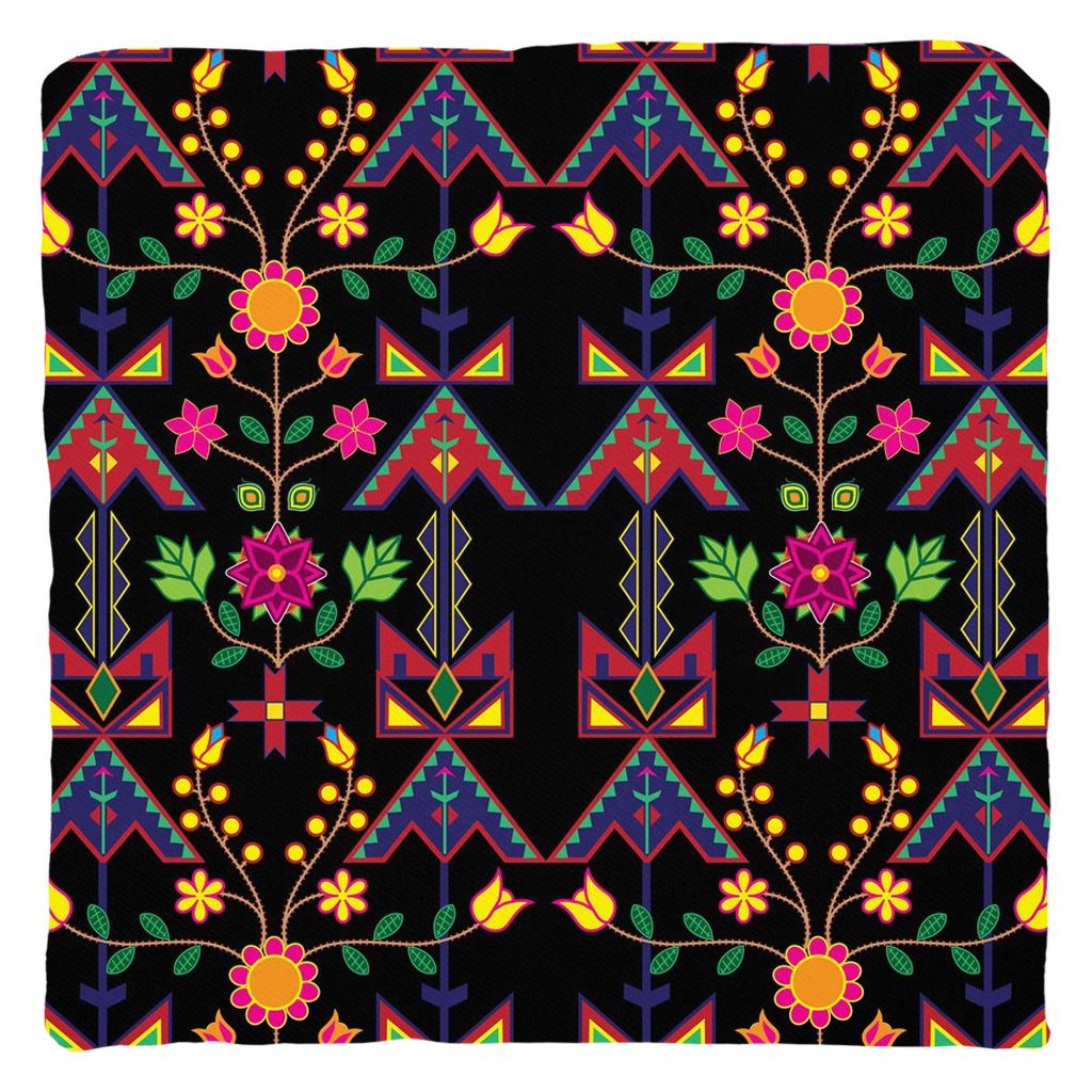 Geometric Floral Spring-Black Throw Pillows 49 Dzine 