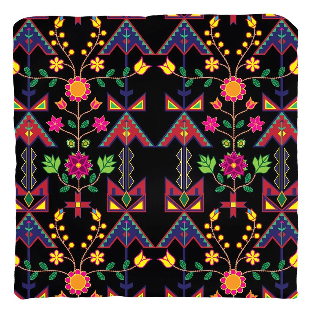 Geometric Floral Spring-Black Throw Pillows 49 Dzine Cover only-no insert Spun Polyester 16x16 inch