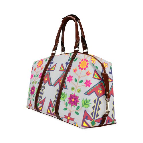 Geometric Floral Spring-Gray Classic Travel Bag (Model 1643) Remake Classic Travel Bags (1643) e-joyer 