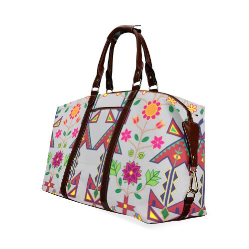 Geometric Floral Spring-Gray Classic Travel Bag (Model 1643) Remake Classic Travel Bags (1643) e-joyer 