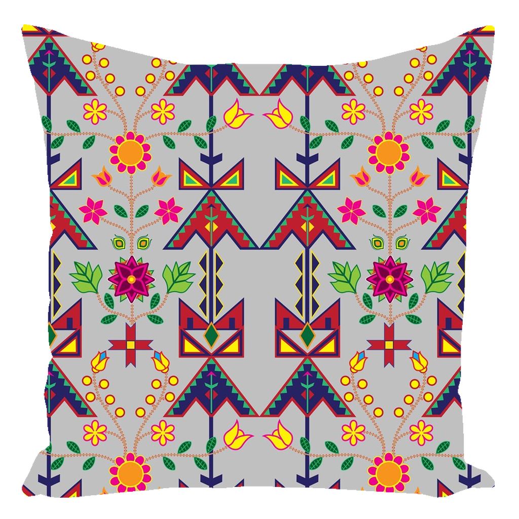 Geometric Floral Spring-Gray Throw Pillows 49 Dzine 