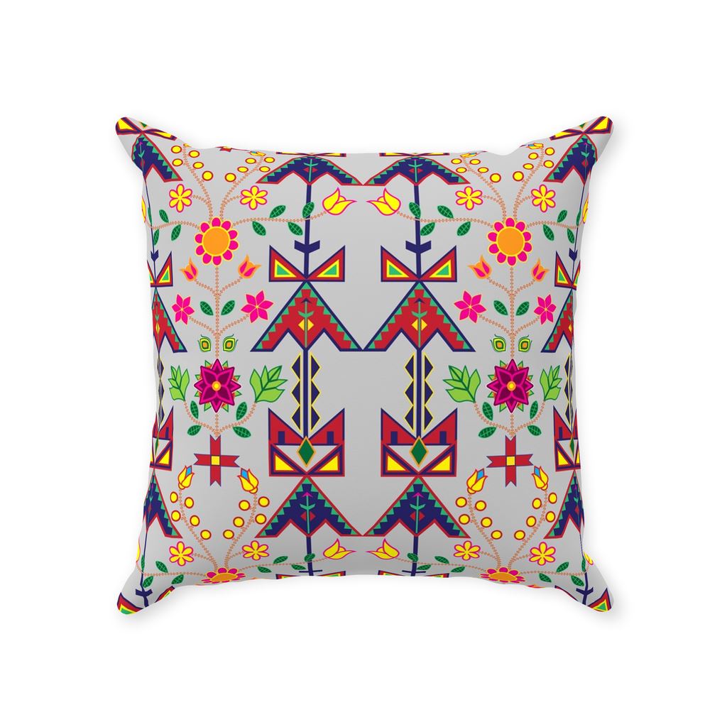 Geometric Floral Spring-Gray Throw Pillows 49 Dzine With Zipper Poly Twill 14x14 inch